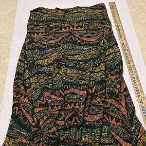 Lularoe Pink and Green Abstract A-Line Skirt SZ M